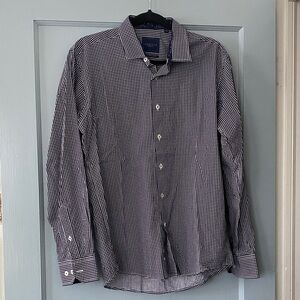 FARIANI Monochrome Gingham Button-Down Shirt, Modern Fit